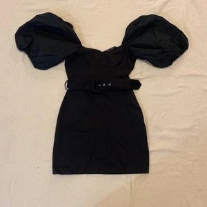 Zara black short dress with shoulder puff